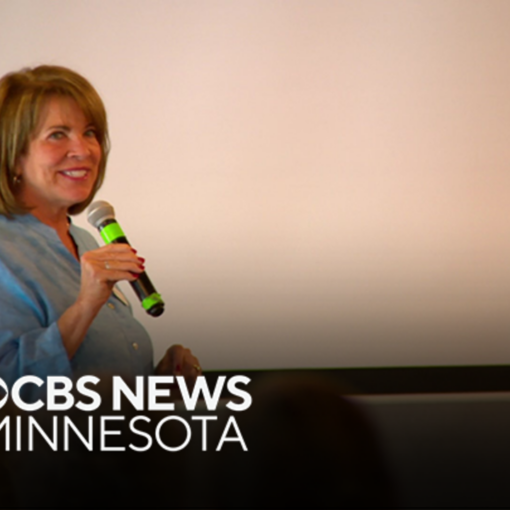 WCCO headline story with women speaking into a microphone