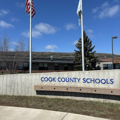 cook county schools sign with two flags