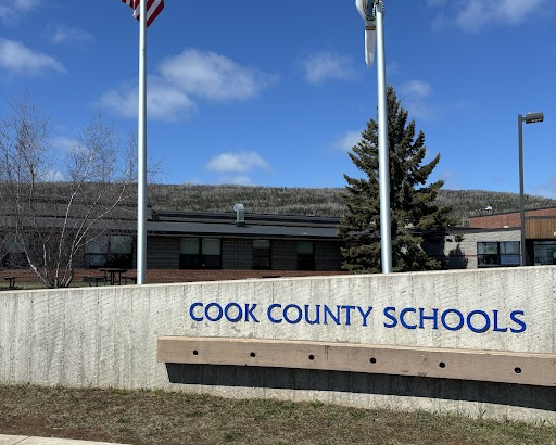 cook county schools sign with two flags